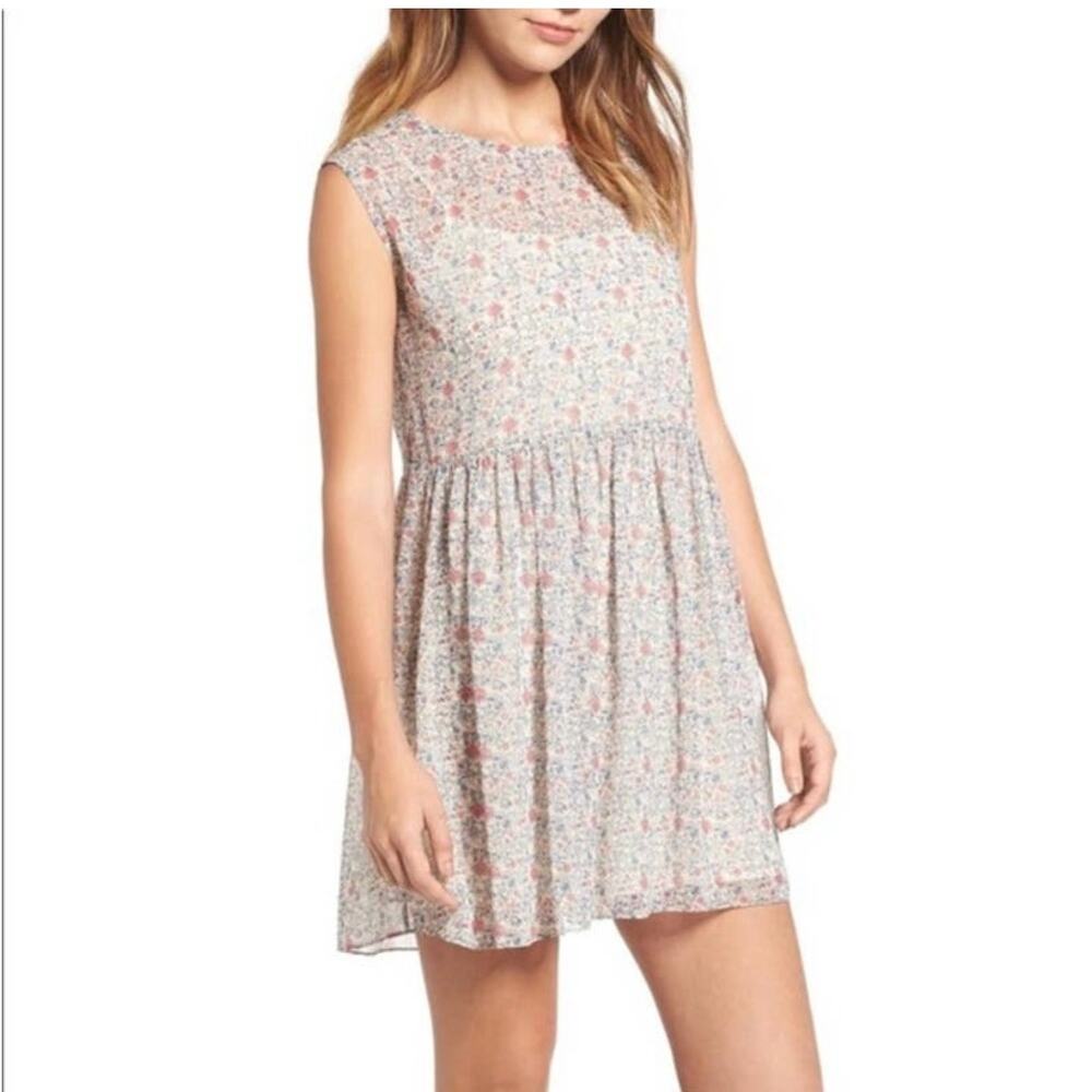 MADEWELL Sz M Sharon Tie-Back Minidress in "Shadow Petal" Floral Print